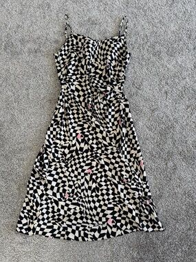 Y2K Checkered Heart Print Cami Mini Dress